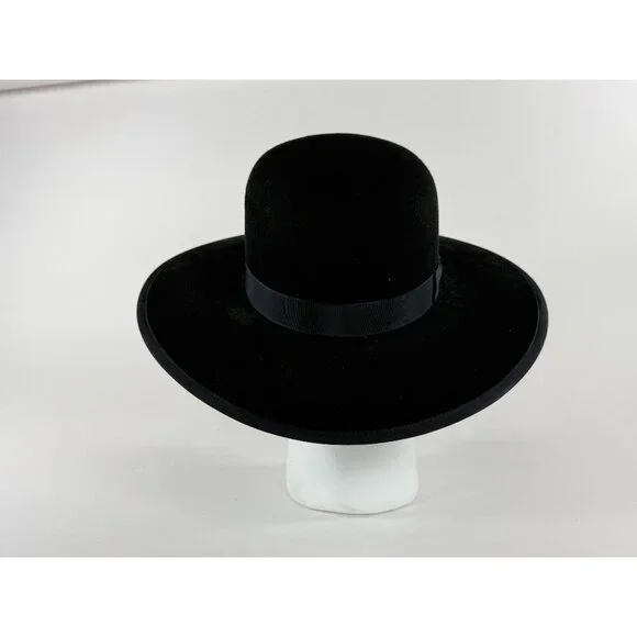 Amish Man Handmade Wool Felt Fur Hat Authentic Amish Man's Hat Lanc PA 7-1/4
